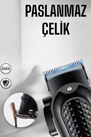 Suya Dayanıklı Tıraş Makinesi Keskin Bıçaklı Dijital Göstergeli Şarjlı