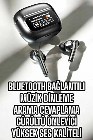 Bluetooth Kulaklık Kablosuz Ekranlı ANC/ENC Destekli Dokunmatik