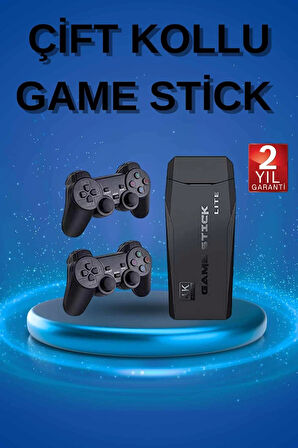 Retro Oyunlar 4k Game Stick 2.4g Kablosuz Çift Kol 3500 Oyun Atari