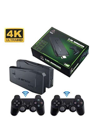 Retro Oyunlar 4k Game Stick 2.4g Kablosuz Çift Kol 3500 Oyun Atari