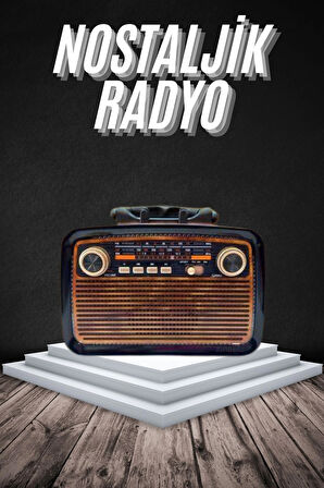 Eskitme Nostalji Tasarımlı Bluetoothlu Nostalji Radyo Ahşap Nostaljik Görünümlü