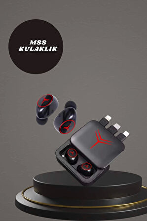 Dijital Göstergeli Powerbank Kablosuz Kulaklık ve 7 Kordonlu Yeni Nesil Akıllı Saat Dokunmatik Kontrol