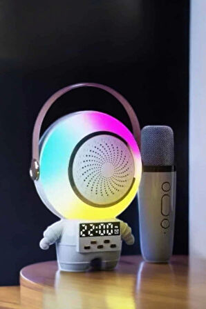 Mini Karaoke Astronot Bluetooth Speaker Karaoke Mikrofon