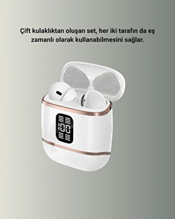 Dijital Göstergeli Bluetooth Kulakiçi Kulaklık – 4’lü Paket, Gürültü Engellemeli