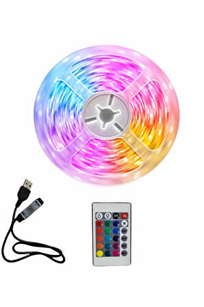 10M Şerit Led İç Mekan Renkli Rgb Şerit Led Kumandalı