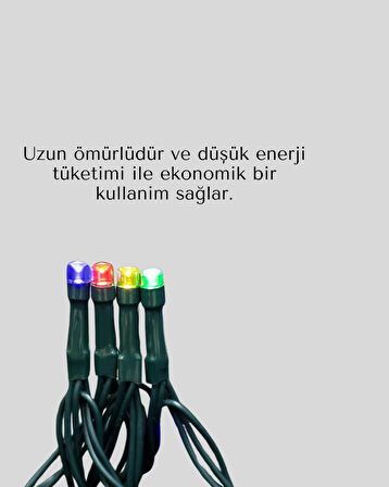 Noel ve Parti Dekorasyonu İçin 2x2 LED Perde Işık – 8 Fonksiyonlu