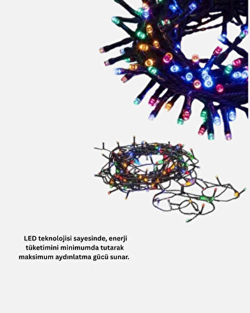 50 Ampullü 5 Metre LED Işık – 8 Modlu, Enerji Tasarruflu Dekoratif Aydınlatma