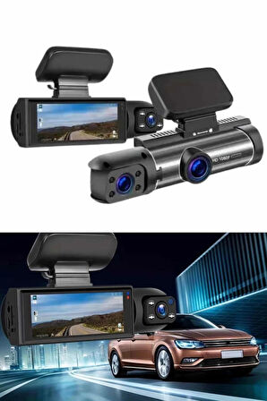 Araç İçi Full Hd Kamera Ön ve Arka Kameralı Ekranlı Araç Kamerası