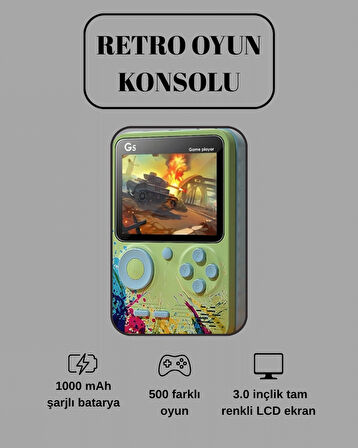 G5 Game Box Retro Mini Oyun Konsolu – 500 Dahili Oyun