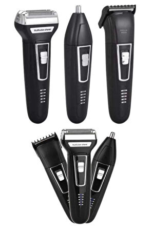 3'lü Set Saç Sakal Kesme Traş Makinesi Burun Kılı Alma Tıraş Makinesi