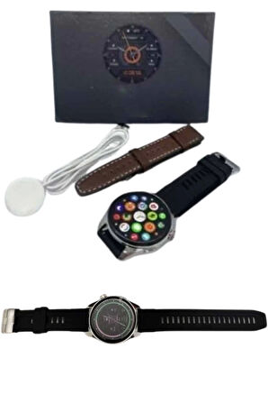 Akıllı Saat Yuvarlak Ekran Sesli Görüşme Özellikli Siyah Akıllı Unisex Kol Saati