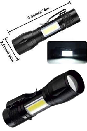 Uzun Menzilli Şarjlı El Feneri Uzun Ömürlü Led Işık Lamba