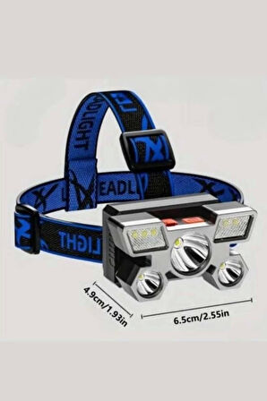 El Feneri Süper Kafa Lambası 4 Modlu 5 Led Kafa Feneri