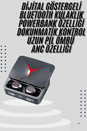 Kablosuz Bluetooth Kulaklık Powerbank Özellikli Göstergeli Hd Mikrofon