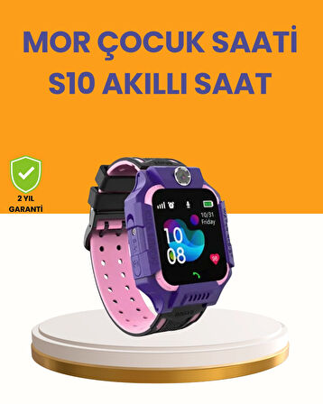 S10 Mor Akıllı Çocuk Saati Konum Takip ve Güvenlik Özellikli
