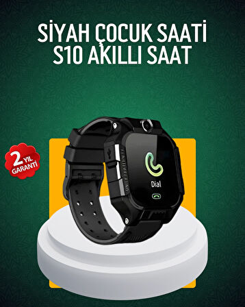 S10 Siyah Çocuk Takip Saati Güvenli Alan Uyarısı ve Sesli Mesaj