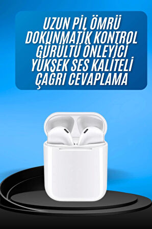 Kablosuz Bluetooth Kulaklık Yeni Nesil Android ve İOS Uyumlu Kulaklık Beyaz