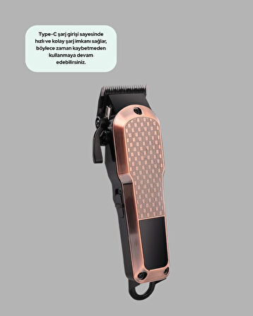 Erkek Bakım Makinesi – LCD Ekranlı 7000RPM Şarjlı Saç ve Sakal Kesme Cihazı