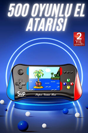 500 Oyunlu Retro Sup Konsolu Taşınabilir Mini Gamepad 3,5 İnç Ekran
