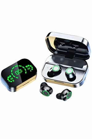 Kablosuz Bluetooth Kulaklık Çift Telefon Destekli Powerbankli Dijital Göstergeli