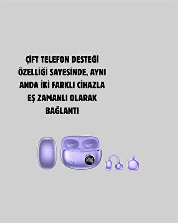 YXG10 Açık Kulak Bluetooth Kulaklık – Klipsli, Güvenli Spor Tasarım, 30 Saat Pil