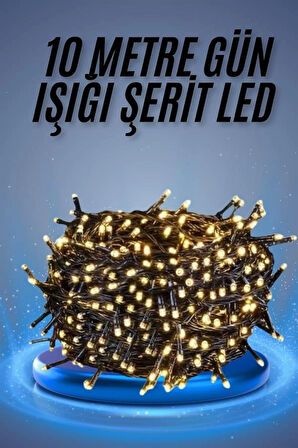 Led Işık Ağaç Süsleme Ampüllü Dekoratif Aydınlatma 10 Metre Gün Işığı