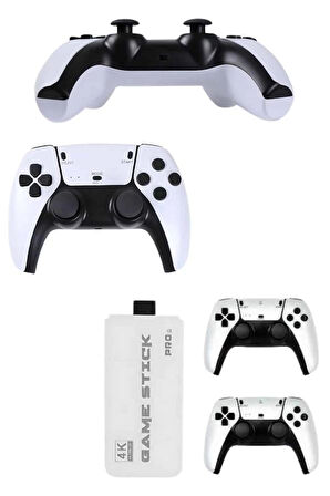4K HD Görüntü Kaliteli Retro Game Stick 20000 Oyunlu Çift Kollu Beyaz Game Stick
