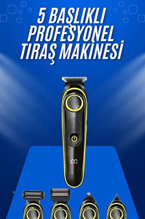 Tıraş Makinesi Şarjlı 5 Başlıklı Burun ve Kulak Temizleme