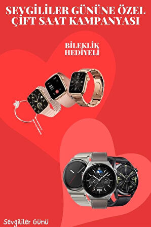 Sevgiliye Özel Yeni Nesil Akıllı Saat Çiftlere Özel Kampanya Çift Saatleri