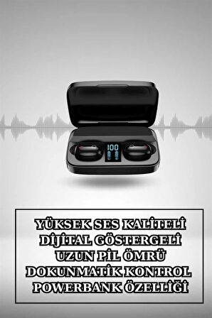 Kablosuz Bluetooth Kulaklık ve Kordon Hediyeli Akıllı Saat Nabız Ölçer Uzun Pil Ömrü