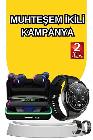 Yeni Nesil Akıllı Saat Ve Bluetooth Kulaklık Titreşim Bildirimleri Uyku Takibi