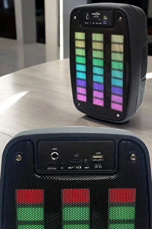 Bluetooth Hoparlör RGB Işıklı USB SD Kart Girişli Taşınabilir