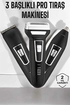 3 Başlıklı Profesyonel Tıraş Makinesi