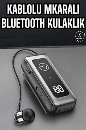 Kablolu Bluetooth Kulaklık Kulak İçi Stereo Mikrofonlu Dijital Göstergeli