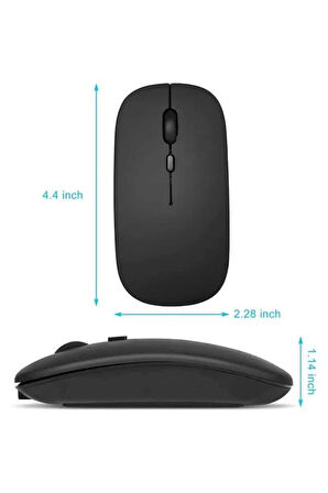 Kablosuz Mouse Fare Şarjlı Bluetooth Wireless Çift Modlu Sessiz