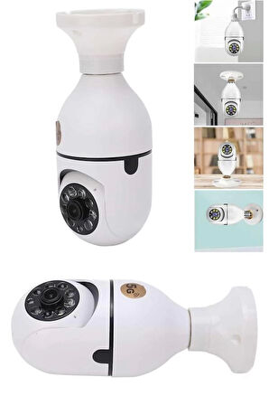Gece Görüşlü Akıllı Dönebilen Ev Kamerası Ampül Kamera