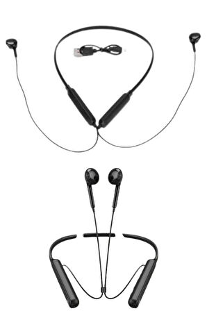 Boyun Bantlı Kablolu Yüksek Ses Kaliteli Bluetooth Kulaklık Uzun Pil Ömrü