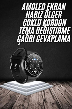 En Çok Tercih Edilen Akıllı Saat Amoled Ekran Nabız Sensörü GPS Uyumlu Adımsayar