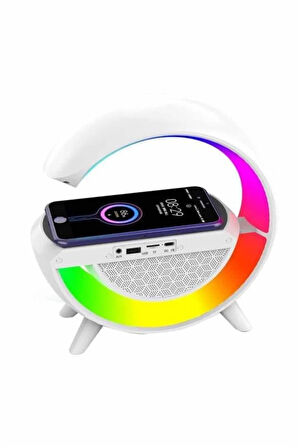 Bluetooth Hoparlör G Şekli Atmosfer Akıllı Rgb Lamba Wireless Kablosuz Şarj
