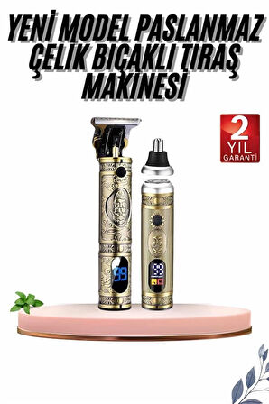 Erkeklere Özel 3 Başlıklı Tıraş Makinesi Saç Sakal Ense Kulak Tıraşına Uygun