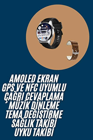 2025 Model Akıllı Saat Titreşimli Uyku ve Sağlık Takibi NFC ve GPS Uyumlu
