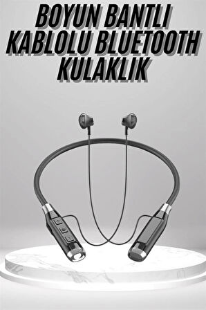 Boyun Bantlı Kulak İçi Kablolu Yüksek Ses Kaliteli Bluetooth Kulaklık