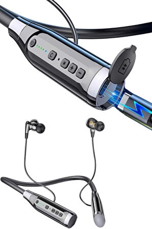 Bluetooth Kulaklık 120 Saat Kullanım Süresi Boyun Askılı Bluetooth Kablosuz Kulaklık