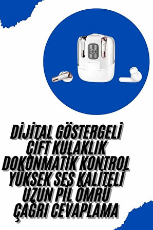 Profesyonel Dijital Göstergeli Düşük Gecikme Bluetooth Kulaklık Çift Kulaklık