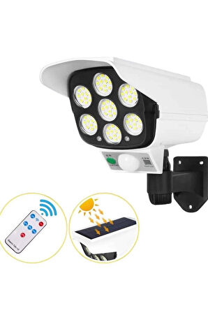 Solar Bahçe Aydınlatması Hareket Sensörlü Uzaktan Kumandalı Kamera Görünümlü