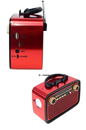 Bluetooth Hoparlör Ahşap Renk Vintage Işıklı Nostaljik Radyo Fm Ahşap Görünümlü