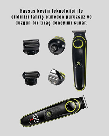 Şarjlı Sessiz Çalışan Saç ve Sakal Şekillendirici Profesyonel Erkek Tıraş Makinesi