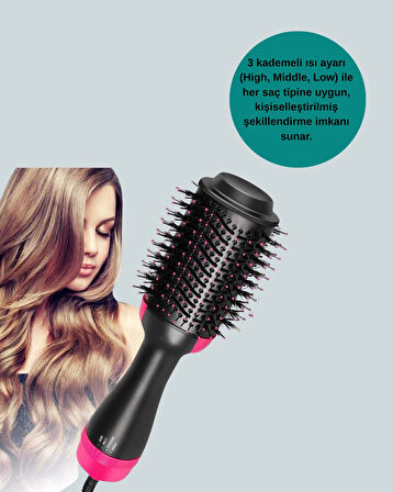 3 Isı Kademeli 1200W Saç Şekillendirme Fırçası.