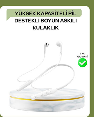 100 Saat Pil Ömrü Boyun Askılı Bluetooth Kablosuz Kulaklık