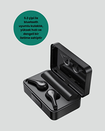 Bluetooth 5.1 Kablosuz Kulaklık – 3500 mAh Şarj Kutulu